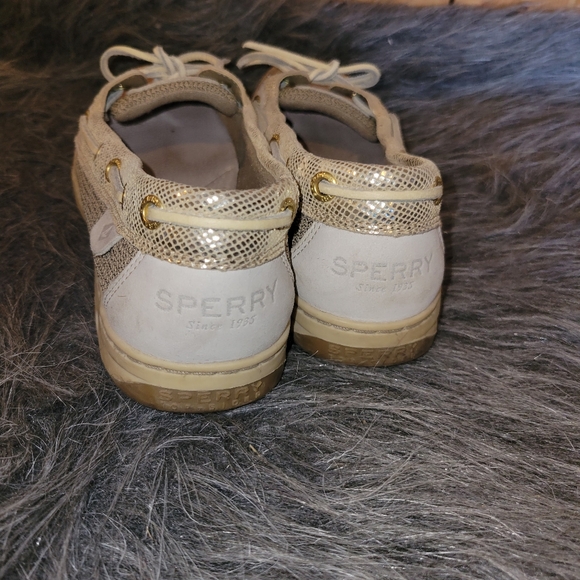 Sperry Gold Shimmer "Boat Shoe" Womens Size 8m - Picture 5 of 9